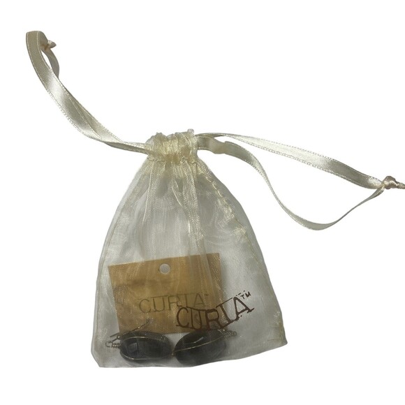 Curia Semi Precious Stone Black Dangle Hook Earrings Jewelry - Picture 2 of 6